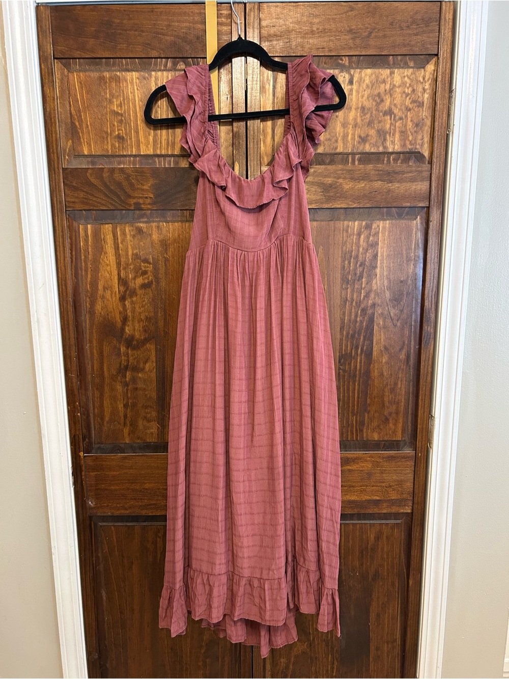 Ruffled Maxi Dress in Dusty Rose